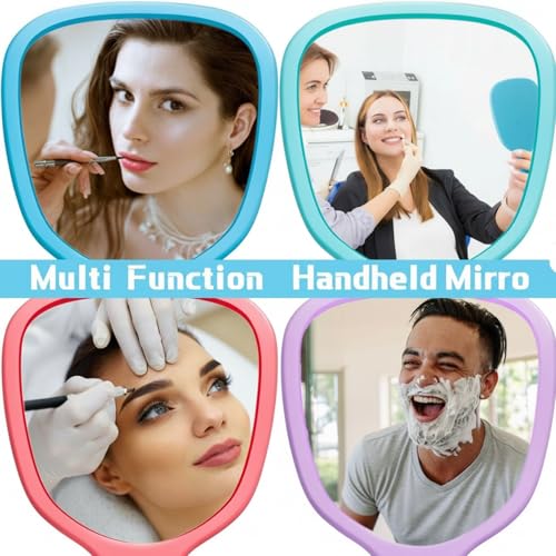 50 Pcs Handheld Mirror Bulk Set - Plastic Hand Mirrors 3.15" x 7.09", 6 Colors