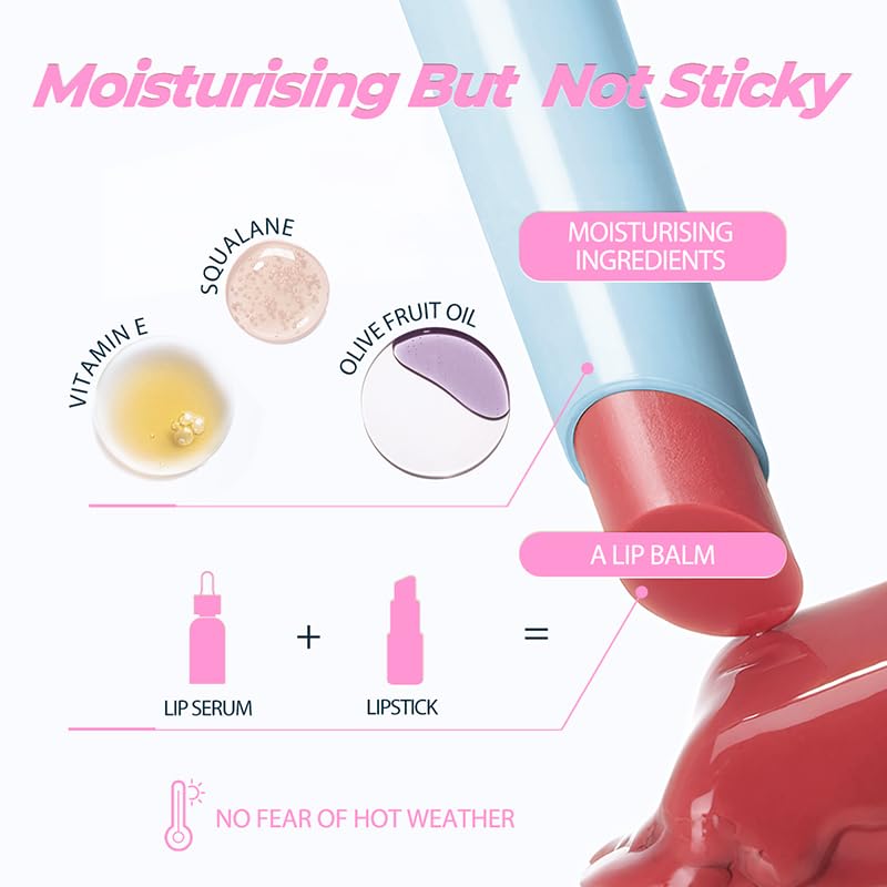 SACE LADY Glossy Lip Tint Set, Moisturizing Non-Sticky Solid Lipstick, 3 Colors