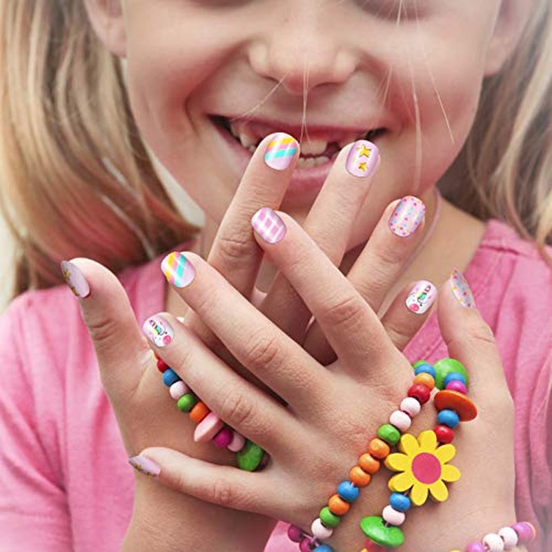 120 Pieces Kids Press On Nails - 5 Designs Full Cover