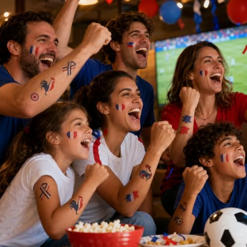 France Flag Temporary Tattoos for Soccer Fans 2026