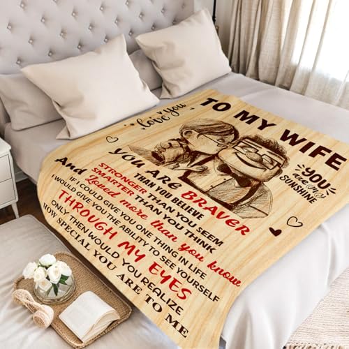 To My Wife Blanket - Romantic Anniversary Gift for Her 50x60