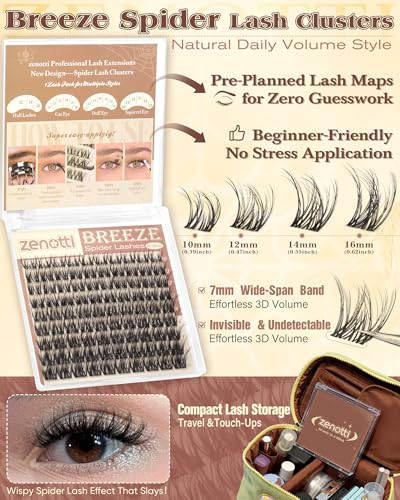 Zenotti D-Wispy Spider Lash Clusters 10-16mm Natural Eyelash Extensions