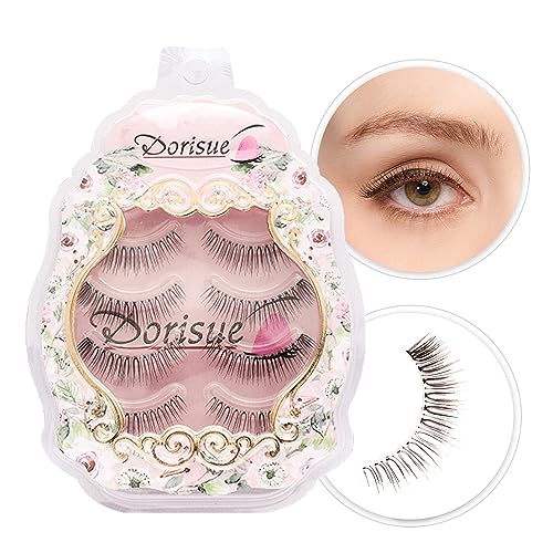 Brown False Eyelashes for Blonde Hair - 5-10mm Natural Lashes (4 Pairs)