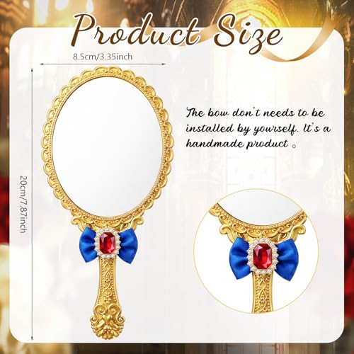 Gold Bow Hand Mirror Party Favors Set of 12
