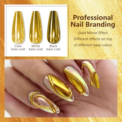 Gold Chrome Nail Powder for Mirror Effect Nail Art - Variation of THIS listing
