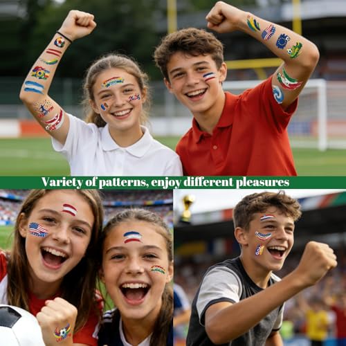 45 Pcs Soccer Temporary Tattoos for Kids & Adults