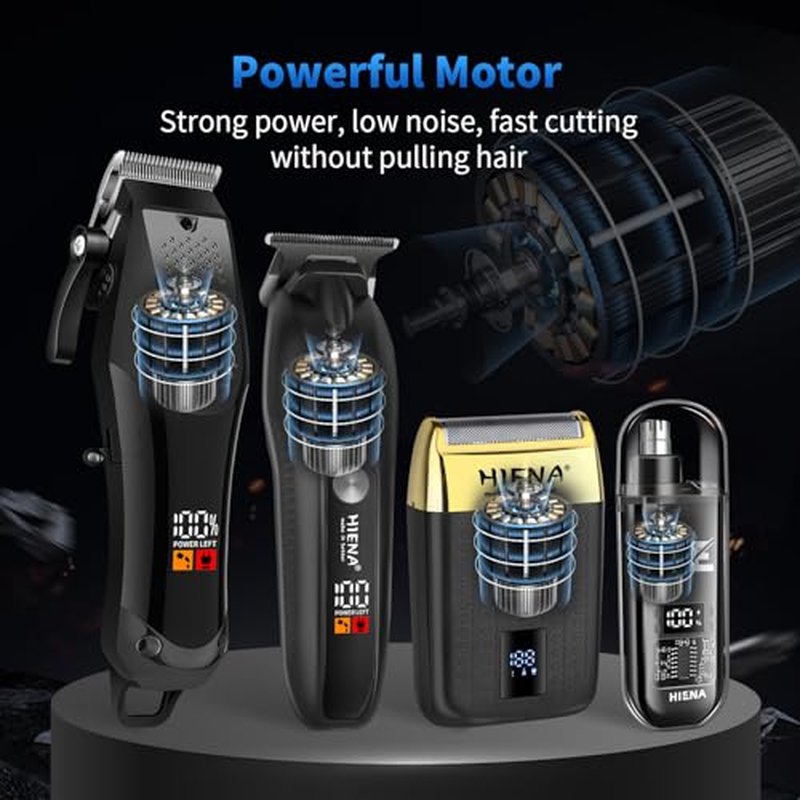 HIENA PRO Professional Hair Clipper Set for Men - Cordless Trimmer Kit