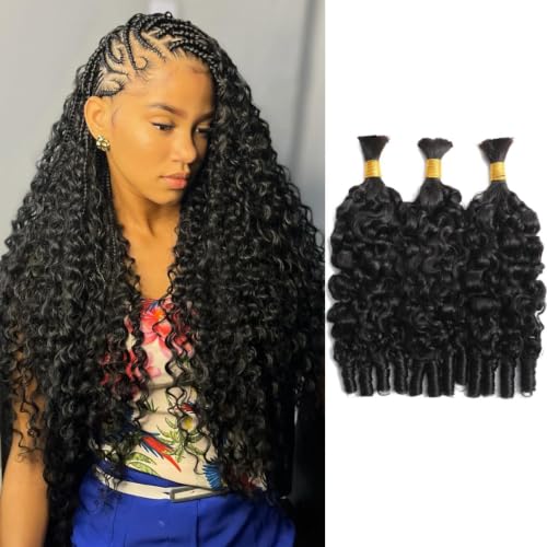 Burmese Curly Boho Hair Bundles for Braiding - 180g, 20 Inch