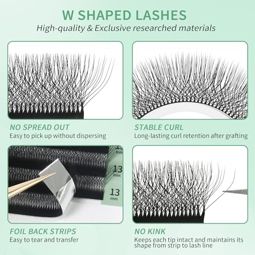 8D W Eyelash Extensions Russian Volume Premade Fans