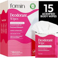 FOMIN Travel Deodorant Wipes - 15 Count, Patchouli Blossom, pH Balanced