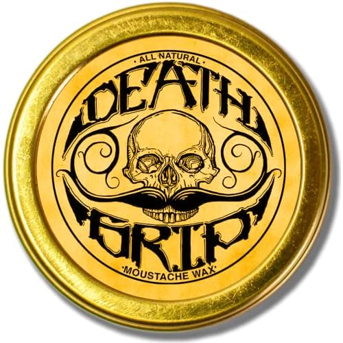 The Vintage Beard Company Death Grip Extra Strong Hold Mustache Wax and Death Grip Mustache Keychain Comb Set