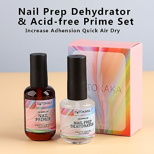 Nail Prep Dehydrator & Primer Set - 2pc 15ml Acid Free