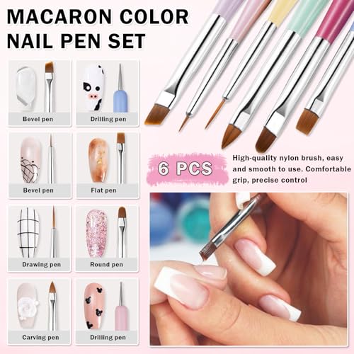 French Manicure Kit with Gel Polish, Nail Stamper & Brushes - Easy DIY