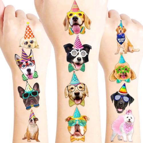 Dog Temporary Tattoos 96 Pack Kids Party Favors
