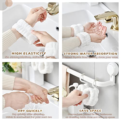 JANFUN Wrist Bands for Washing Face, Spa Wristbands 8PCS, Microfiber Wrist Towels, Face Wash Wristbands, Absorbent Sweatbands to Prevent Water Spillage Down Arms
