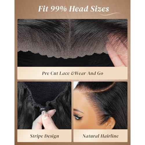 Arabella 13x6 Curly Human Hair Wig Deep Wave Lace Front Wigs Human Hair 220% Density Glueless Wigs Pre Plucked Pre Cut 12A Curly Wig Human Hair Ear to Ear Natural Black 20Inch