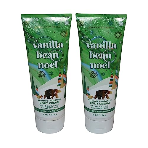 Bath & Body Works Ultimate Hydration Body Cream Pack of 2 (Vanilla Bean Noel),8.0 fluid_ounces