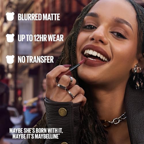 Maybelline Super Stay Teddy Lip Tint - Long-Lasting Matte Lipstick, 12HR Wear, Buildable Shades