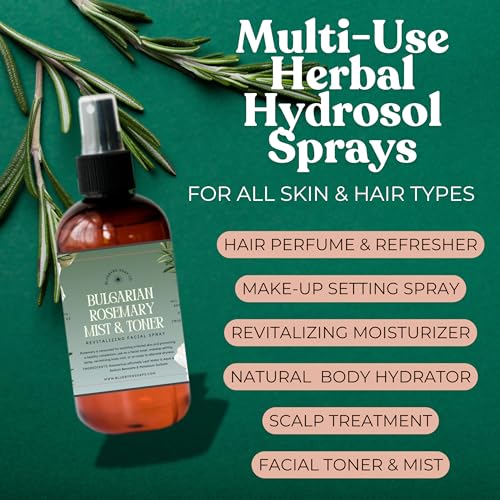 Rose Water Spray for Face & Hair ? 100% Pure Steam-Distilled Rosewater Facial Toner ? Alcohol-Free Hydrating Face Mist & Makeup Setting Spray ? Anti-Aging & pH-Balancing Natural Skin Care (Rose)