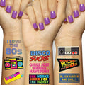 Retro 80s Temporary Tattoos - 5 Waterproof Sheets