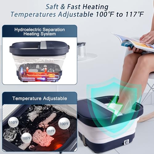 Collapsible Foot Spa with Heat, Massage Rollers & Bubble Function