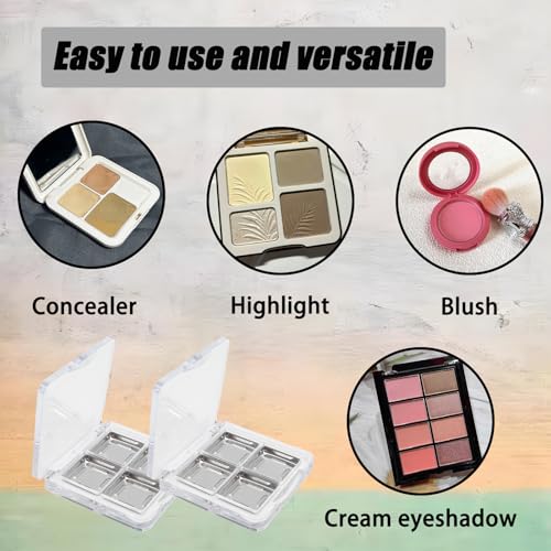 Empty Makeup Palette with Aluminum Discs - Refillable Eyeshadow Organizer 2pcs