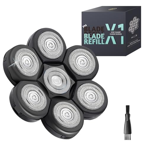 Electric Razor Replacement Blades, 7 Heads Wet Dry Beard Shaver Replacement Blade for Bald Men, compatible with E-Hunter AE7130 Electric Shavers