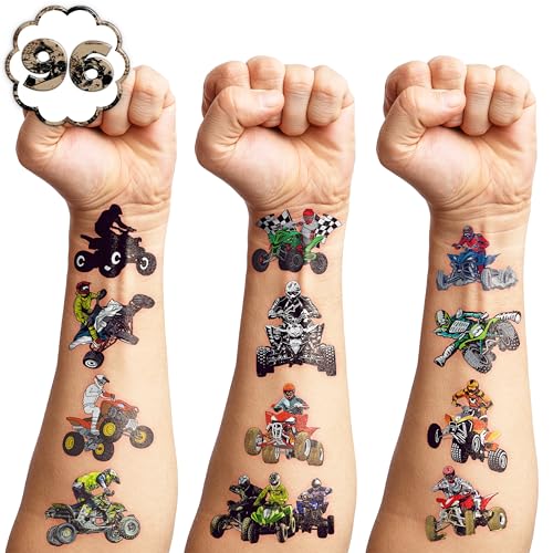 100 PCS ATV Temporary Tattoos - Quad Bike Party Favors