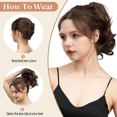 CJL HAIR Claw Clip Ponytail Extensions - Bendable Synthetic Hair Piece