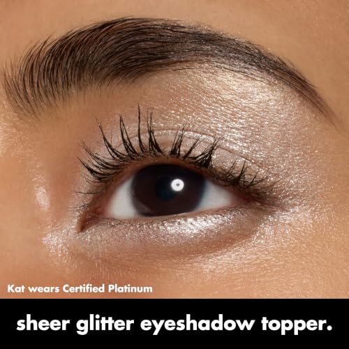 e.l.f. Fine as Fleck Glitter Eyeshadow - Certified Platinum, 0.07oz, Party-Ready Makeup