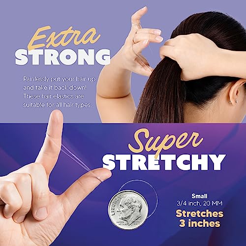 Gumi good Ouchless Clear Hair Elastics – Small 3/4 inch (Pack)