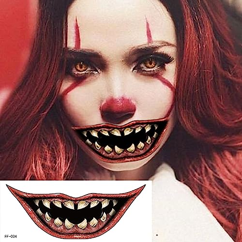 Halloween Temporary Tattoos - 10 Sheet Face Sticker Kit