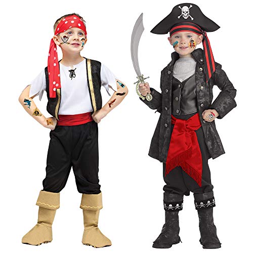 Pirate Tattoos(96Pcs), Konsait Pirate Temporary Tattoo Fake Neverland Pirated Cannon Powder Jake Captain Tattoo Body Sticker for Pirate Birthday Party Favors Supplies Kids Boys Girls Party Bag Filler
