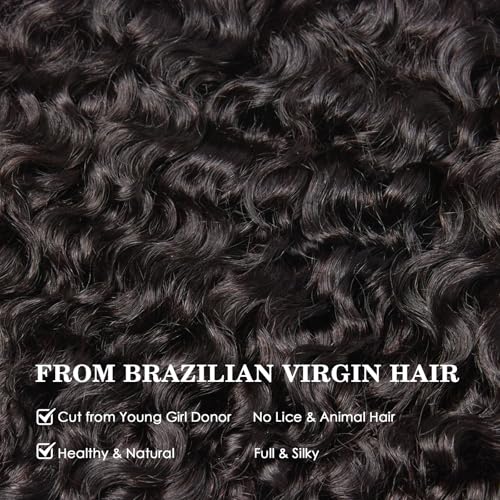 WEQUEEN Burmese Curly Bundles Human Hair 16A Brazilian Virgin Hair 16 Inch Thick Weave Natural Black