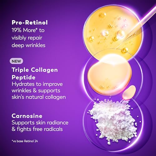 Olay Retinol Night Cream for Women,MAX,Anti-Aging Face Mousturizer,Fragrance-Free,Non Greasy - Anti-Wrinkle,Smooth Fine Lines,Hydrating Skin Care - Triple Collagen Cream,Niacinamide,1.7oz,(Pack of 2)