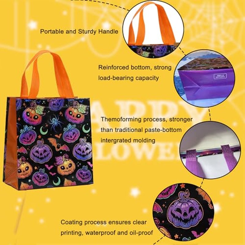 12Pcs Halloween Trick-or-Treat Bags with Handles