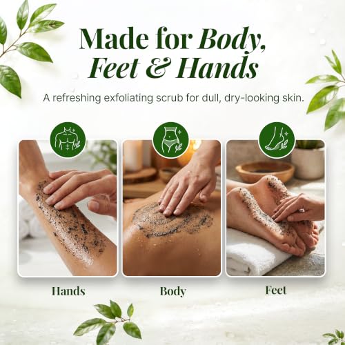 Tea Tree Oil Charcoal Body Scrub with Peppermint - 6 oz