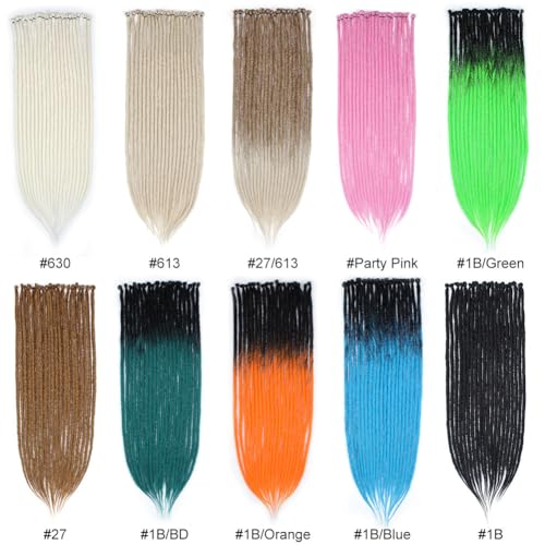 Kraler 24" Thick Ombre PinkDreadlock Extensions, SE 1cm Width Crochet Dreadls Extensions of Synthetic Hair Hip Hop Style Dreadlock for Girls(5 Strands)