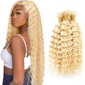 613 Blonde Deep Wave Human Hair Bundles 22 24 26 inch