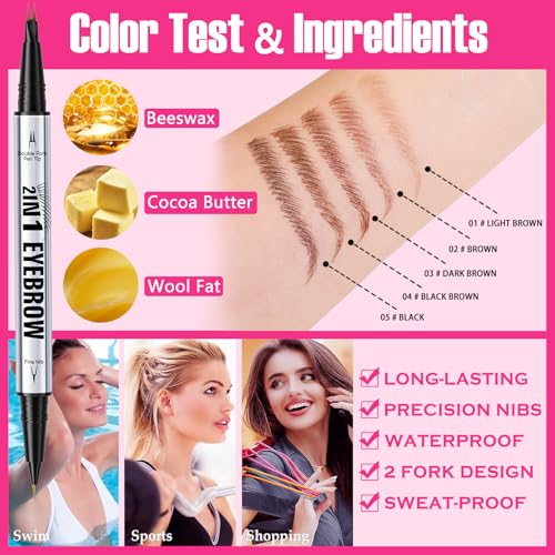 Waterproof Eyebrow Pen with Microblading Tip - Natural Brown