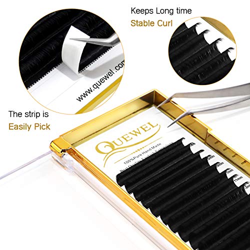 QUEWEL Easy Fan Lash Extensions 0.07mm D Curl 8-15mm Mix