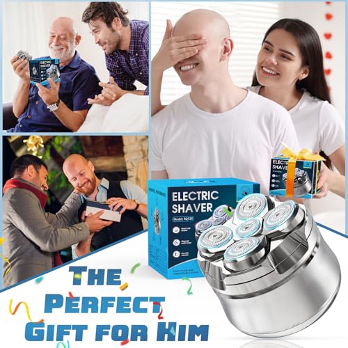 Head Shavers for Bald Men, Magnetic Electric Razor Hair Trimmer for Men Cordless Rechargeable Electric Shavers for Men 100% Waterproof Dry & Wet Beard Grooming Kit with Led Display