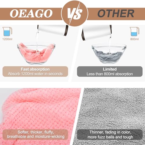 OEAGO Microfiber Hair Towel Wrap 3-Pack | Quick Dry Turban