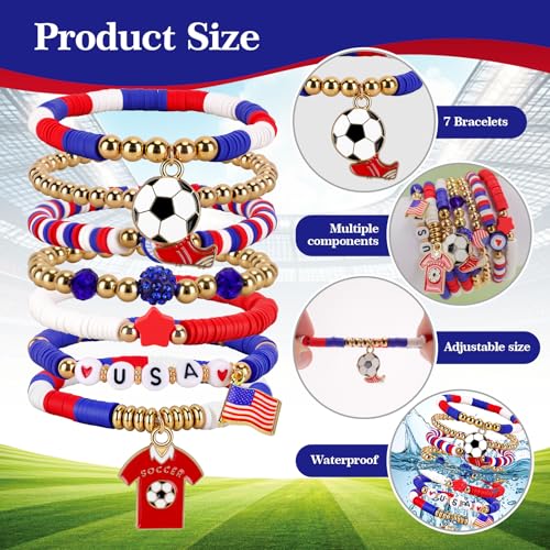 Soccer Bracelet for Women - Game Day Charm Stretch Jewelry