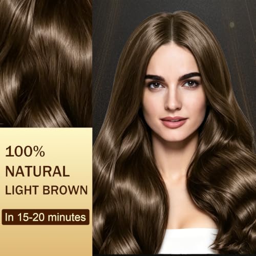 TWINNMUSE Light Brown Hair Dye Shampoo 3-in-1 Semi-Permanent Hair Color for Gray Coverage