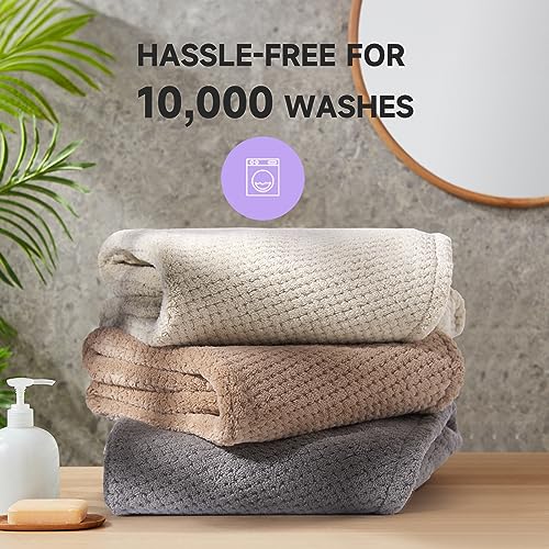 Umisleep 3 Pack Microfiber Hair Towel Wrap for Curly Hair, Super Absorbent Hair Drying Towel for Women, Kids, Hair Care Accessories, Hair Turban for Wet Hair (Grey, Camel, Brown)