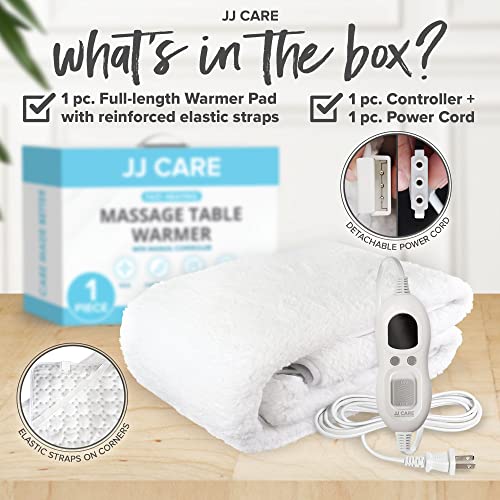 JJ CARE Heated Massage Table Warmer Pad - Plush Sherpa Fleece, 30" x 73"