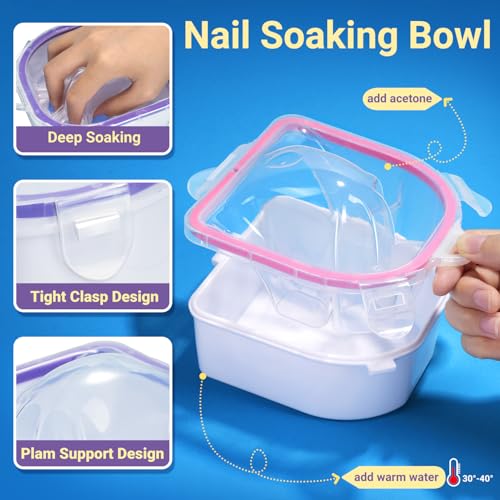 12-Piece Gel Polish Remover Kit with Soaking Bowls & Cuticle Tools