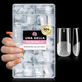 UNA GELLA Medium Square French Nail Tips Sharp Variation 504PCS Pre-Etched