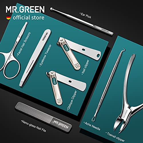 8-Piece Stainless Steel Manicure and Pedicure Set with PU Leather Case